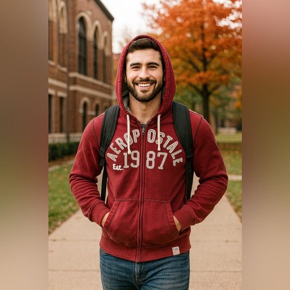 Aeropostale Full Zip Hoodie Men’s Size Large - Picture 1 of 4